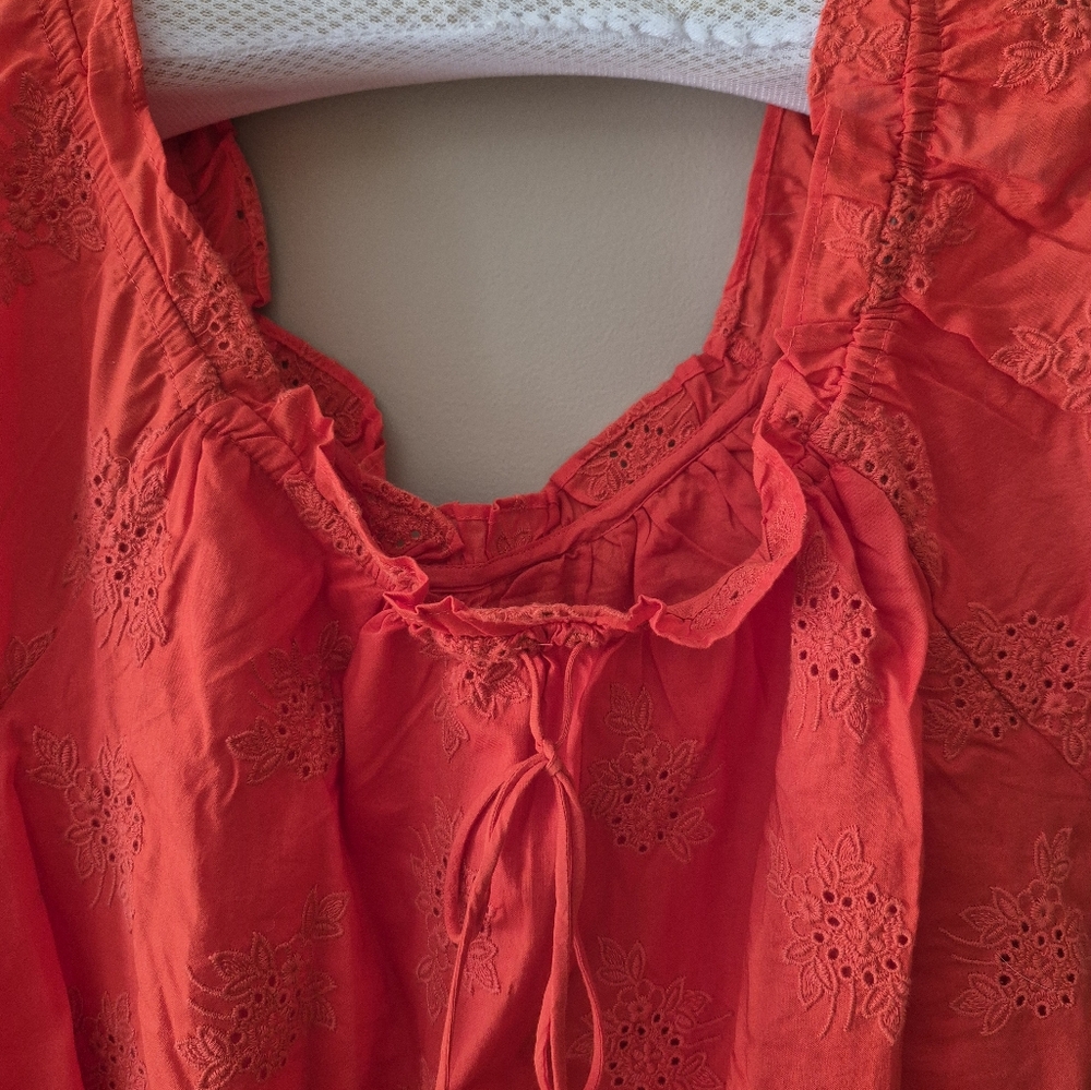 NWT J. Crew Red Tie Front Blouse - Picture 3 of 7